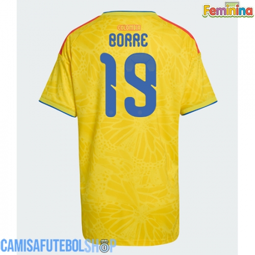 Camisa de time de futebol Colômbia Rafael Santos Borre #19 Replicas 1º Equipamento Feminina Mundo 2026 Manga Curta